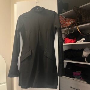 Black mini long sleeve dress